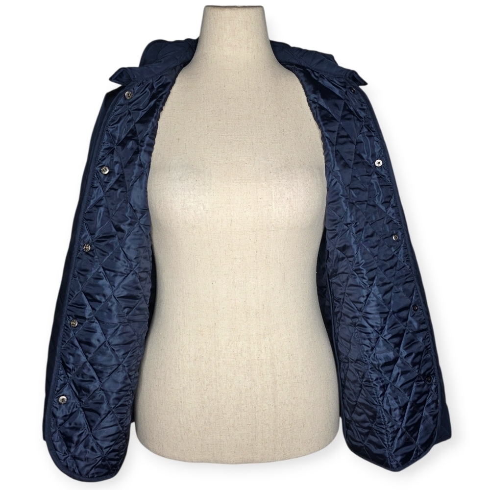 Steve & Barry’s Blue Quilted Snap Barn Jacket Women’s M Lightweight Coat - Picture 5 of 9